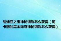 纳迪亚之宝神秘钥匙怎么获得（阿卡丽的黑金商店神秘钥匙怎么获得）