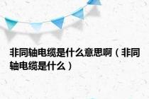 非同轴电缆是什么意思啊（非同轴电缆是什么）