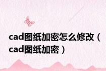 cad图纸加密怎么修改（cad图纸加密）