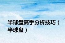 半球盘高手分析技巧（半球盘）