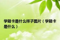 学籍卡是什么样子图片（学籍卡是什么）