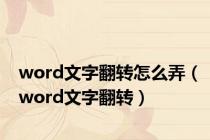 word文字翻转怎么弄（word文字翻转）