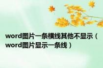 word图片一条横线其他不显示（word图片显示一条线）