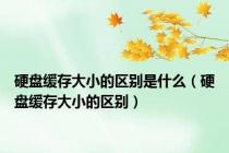硬盘缓存大小的区别是什么（硬盘缓存大小的区别）