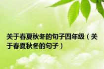 关于春夏秋冬的句子四年级（关于春夏秋冬的句子）