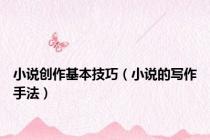 小说创作基本技巧（小说的写作手法）