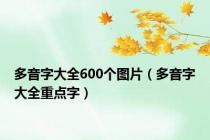 多音字大全600个图片（多音字大全重点字）