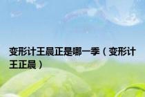 变形计王晨正是哪一季（变形计王正晨）