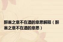 醉翁之意不在酒的意思解释（醉翁之意不在酒的意思）