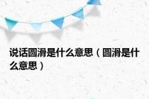 说话圆滑是什么意思（圆滑是什么意思）