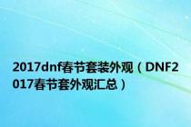 2017dnf春节套装外观（DNF2017春节套外观汇总）