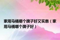 家用马桶哪个牌子好又实惠（家用马桶哪个牌子好）