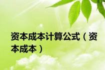 资本成本计算公式（资本成本）