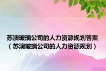 苏澳玻璃公司的人力资源规划答案（苏澳玻璃公司的人力资源规划）