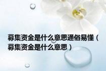 募集资金是什么意思通俗易懂（募集资金是什么意思）