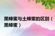 黑蜂蜜与土蜂蜜的区别（黑蜂蜜）