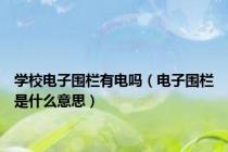 学校电子围栏有电吗（电子围栏是什么意思）