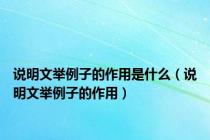 说明文举例子的作用是什么（说明文举例子的作用）
