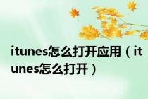 itunes怎么打开应用（itunes怎么打开）