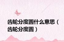 齿轮分度圆什么意思（齿轮分度圆）