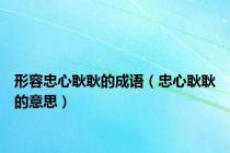 形容忠心耿耿的成语（忠心耿耿的意思）