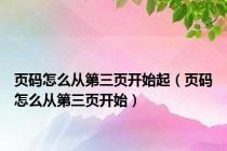 页码怎么从第三页开始起（页码怎么从第三页开始）