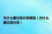 为什么要垃圾分类原因（为什么要垃圾分类）