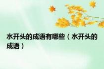水开头的成语有哪些（水开头的成语）