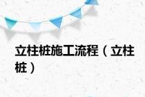 立柱桩施工流程（立柱桩）