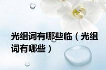 光组词有哪些临（光组词有哪些）