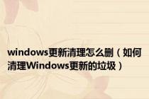 windows更新清理怎么删（如何清理Windows更新的垃圾）