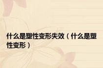 什么是塑性变形失效（什么是塑性变形）
