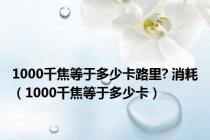 1000千焦等于多少卡路里? 消耗（1000千焦等于多少卡）
