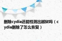 删除cydia还能检测出越狱吗（cydia删除了怎么恢复）