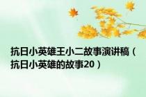 抗日小英雄王小二故事演讲稿（抗日小英雄的故事20）