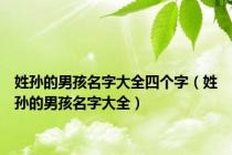 姓孙的男孩名字大全四个字（姓孙的男孩名字大全）