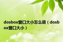 dosbox窗口大小怎么调（dosbox窗口大小）