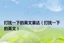 打扰一下的英文表达（打扰一下的英文）