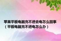 苹果平板电脑充不进去电怎么回事（平板电脑充不进电怎么办）