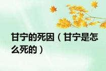 甘宁的死因（甘宁是怎么死的）
