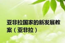 亚非拉国家的新发展教案（亚非拉）