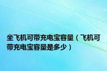 坐飞机可带充电宝容量（飞机可带充电宝容量是多少）