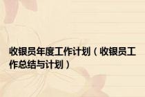 收银员年度工作计划（收银员工作总结与计划）