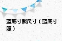 蓝底寸照尺寸（蓝底寸照）