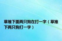草堆下面两只狗在打一字（草堆下两只狗打一字）
