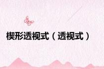 楔形透视式（透视式）