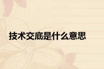 技术交底是什么意思