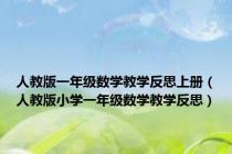 人教版一年级数学教学反思上册（人教版小学一年级数学教学反思）