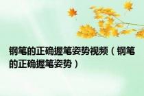 钢笔的正确握笔姿势视频（钢笔的正确握笔姿势）
