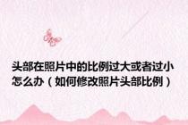 头部在照片中的比例过大或者过小怎么办（如何修改照片头部比例）